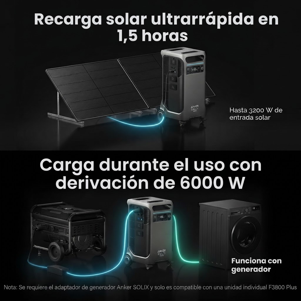 Anker SOLIX F3800 Plus con Batería de Expansión BP3800 y Panel Solar de 400W 5