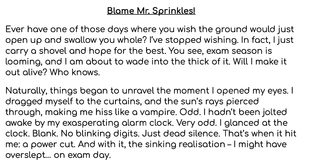 “Blame Mr. Sprinkles!” – Model Narrative cover