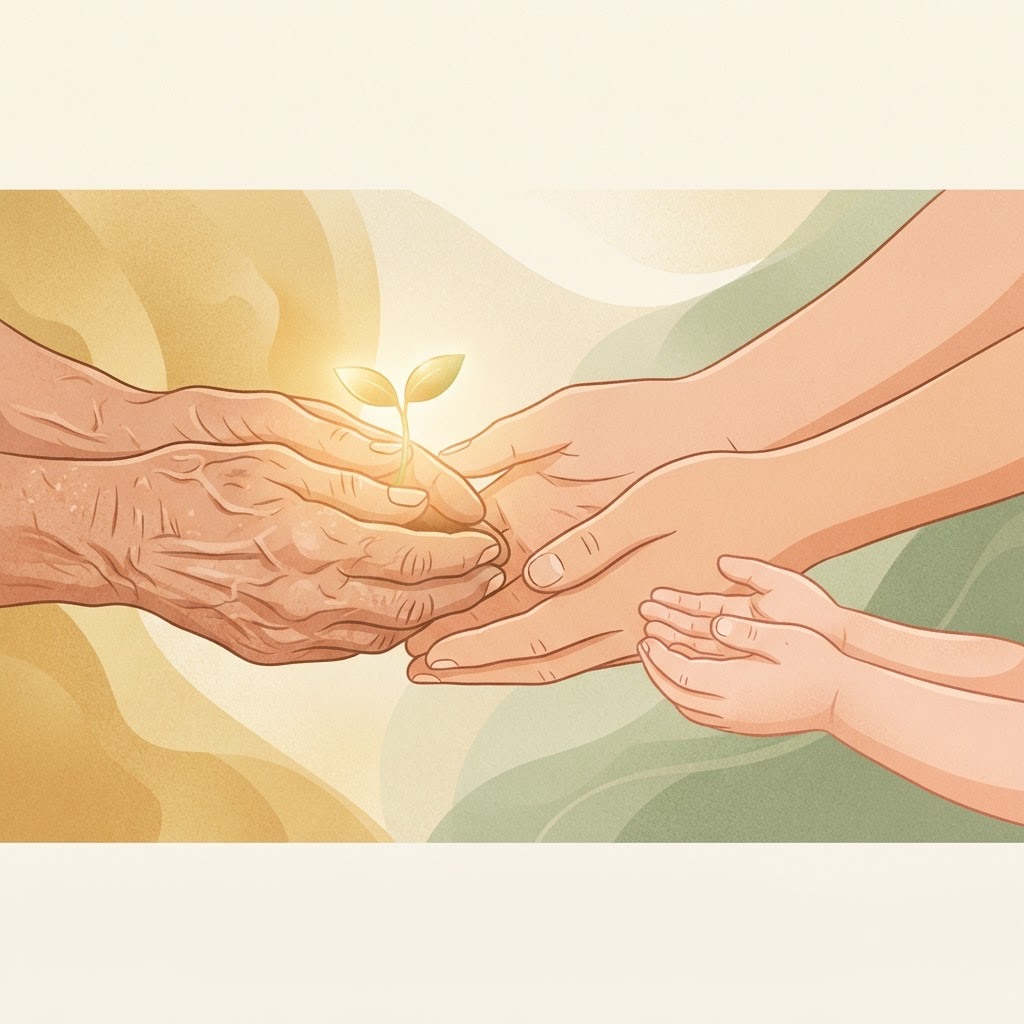 Generations passing a seedling