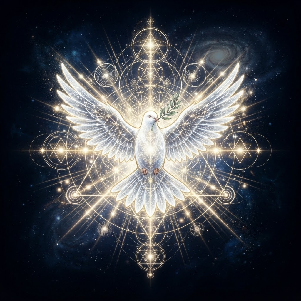 Radiant white peace dove