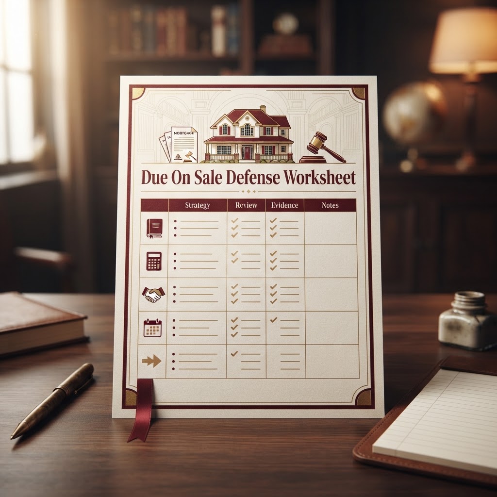 Due On Sale Defense Worksheet