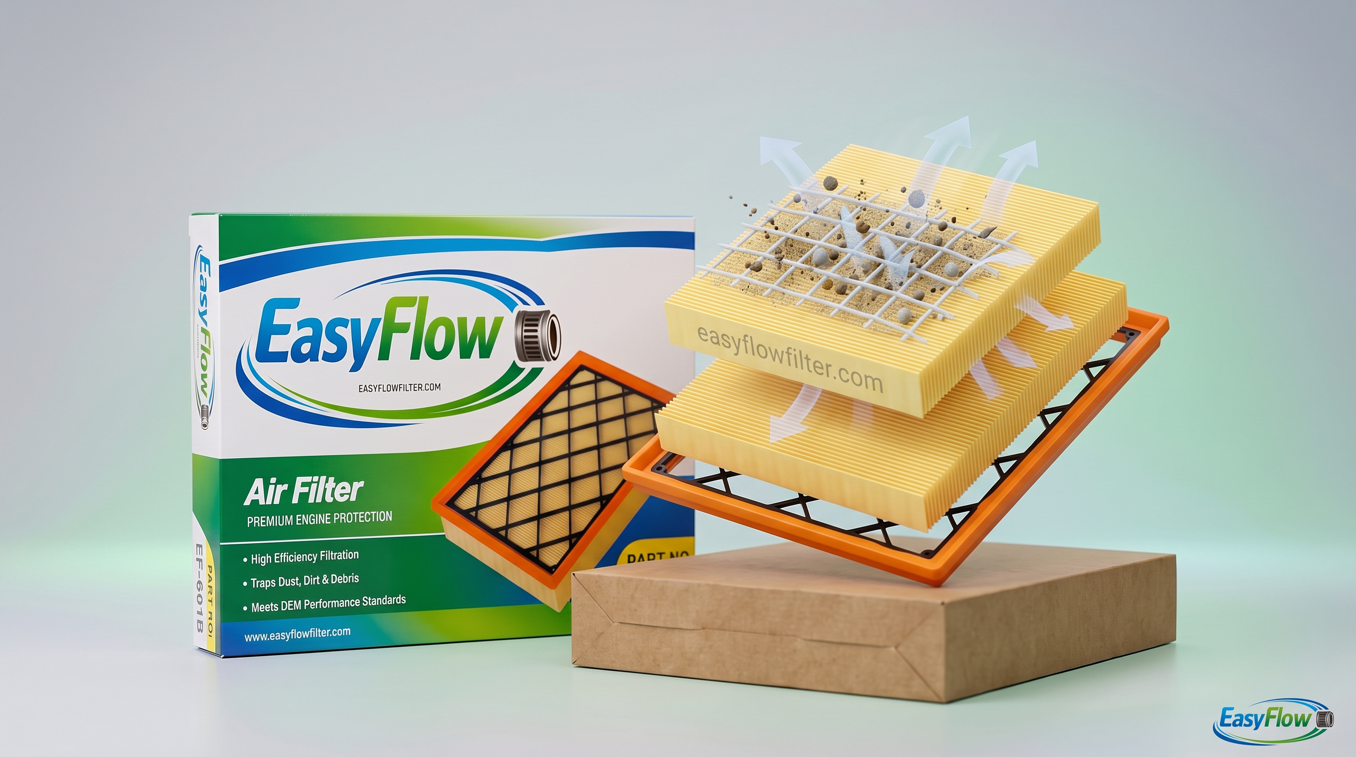 EasyFlow Air Filter — premium engine protection, OEM-equivalent, traps dust, dirt and debris
