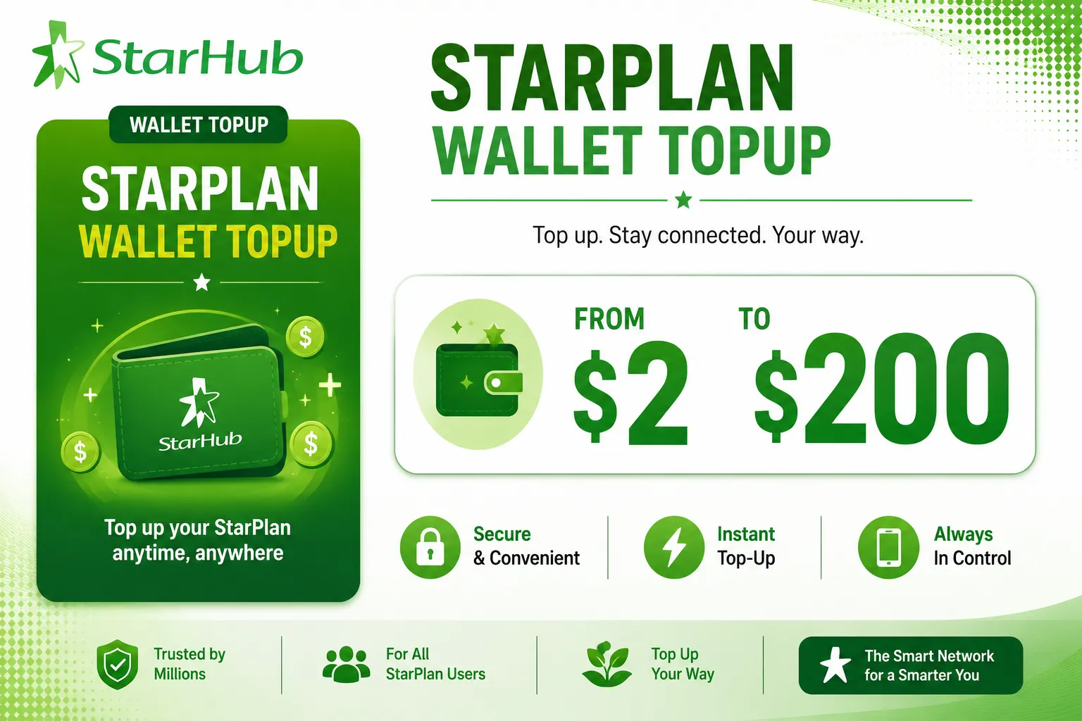 StarHub StarPlan Wallet Topup $2–$200
