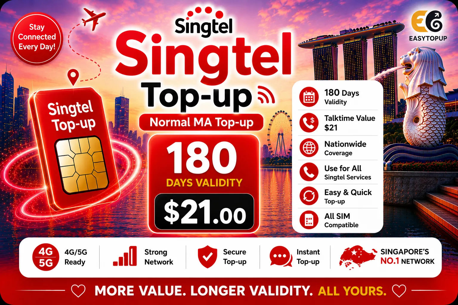 Singtel Normal MA Top-up $21