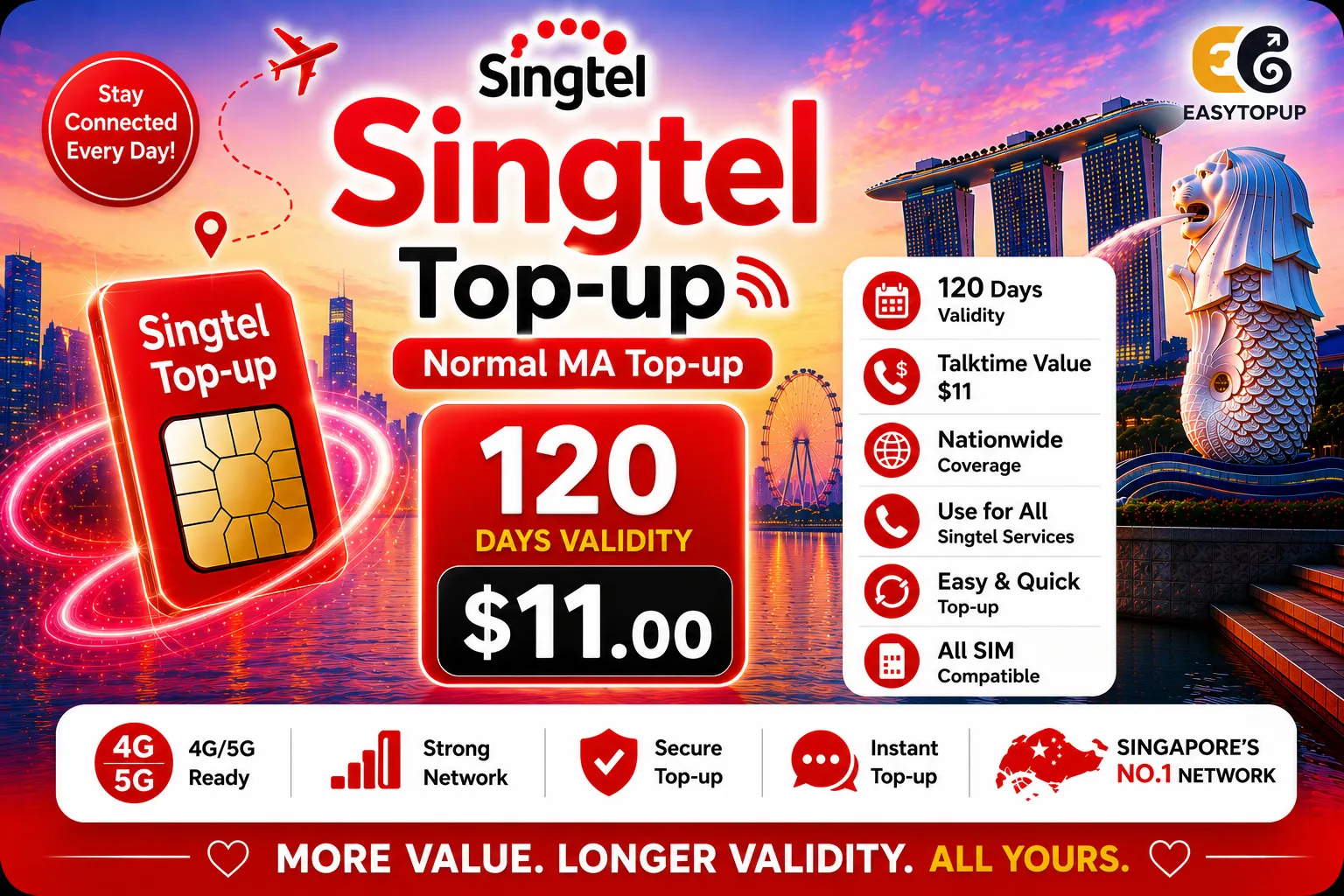 Singtel Normal MA Top-up $11