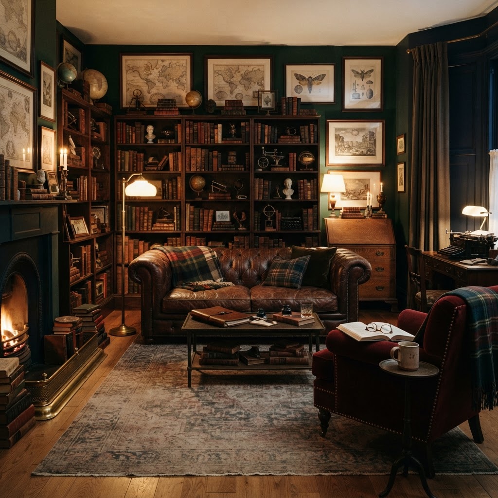 Dark Academia living room
