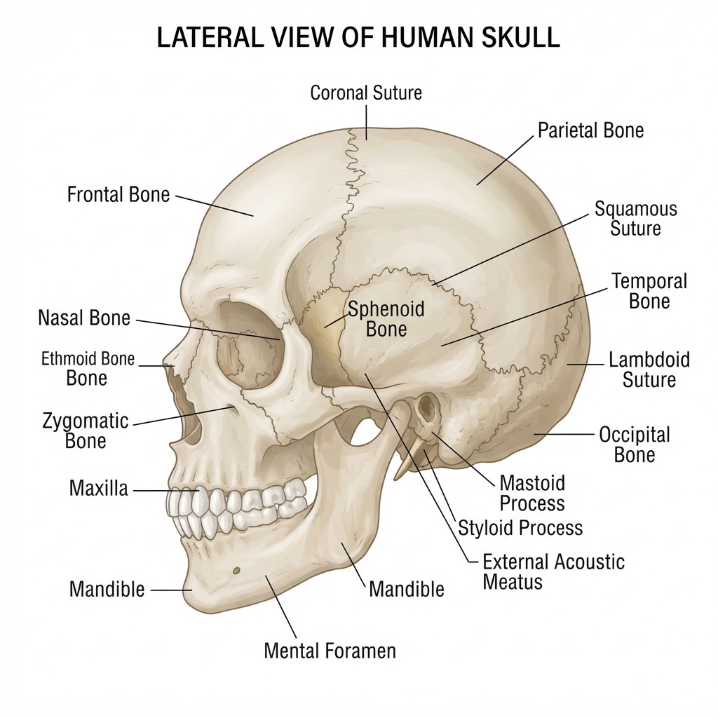 Skull anatomy lateral view
