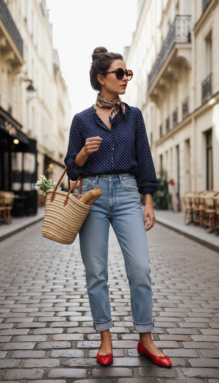 Polka Dot Blouse & Parisian Chic