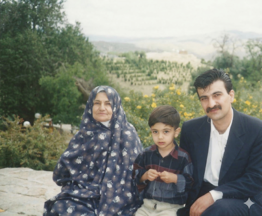 حمید حمیدی همراه با خانواده در طبیعت