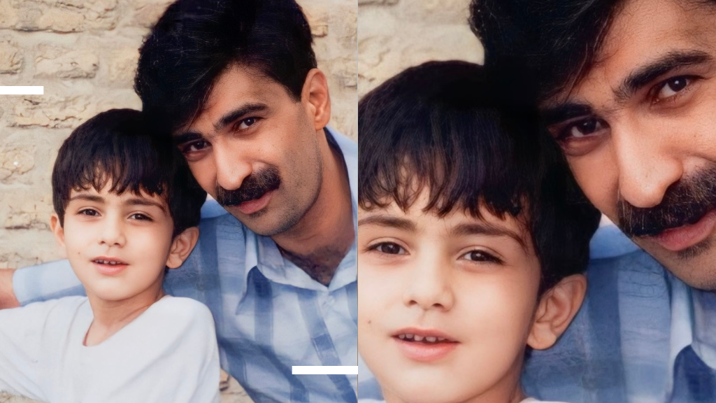 حمید حمیدی و پسرش ماردین در دو قاب