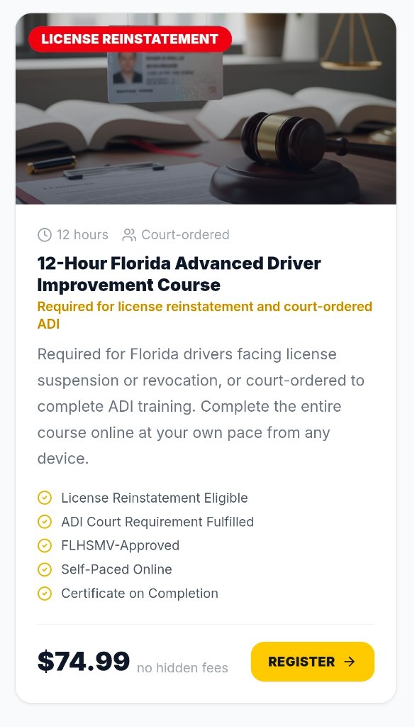 12-Hour Florida Advanced Driver Improvement Course