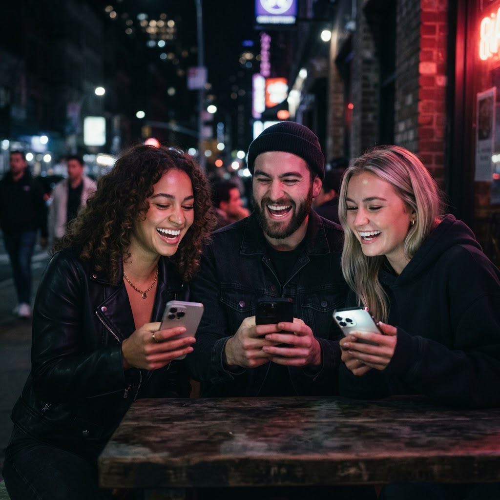 Jongeren kijken naar hun smartphones