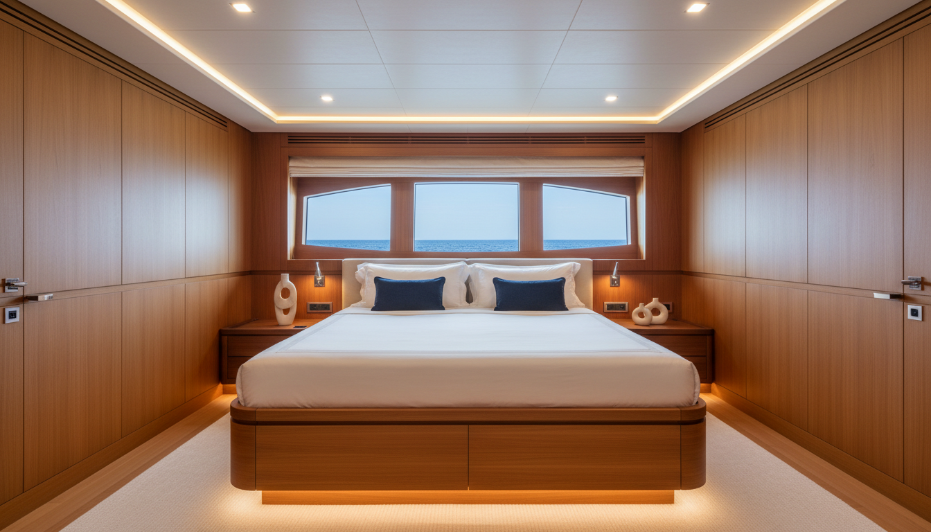 Luxury yacht master stateroom