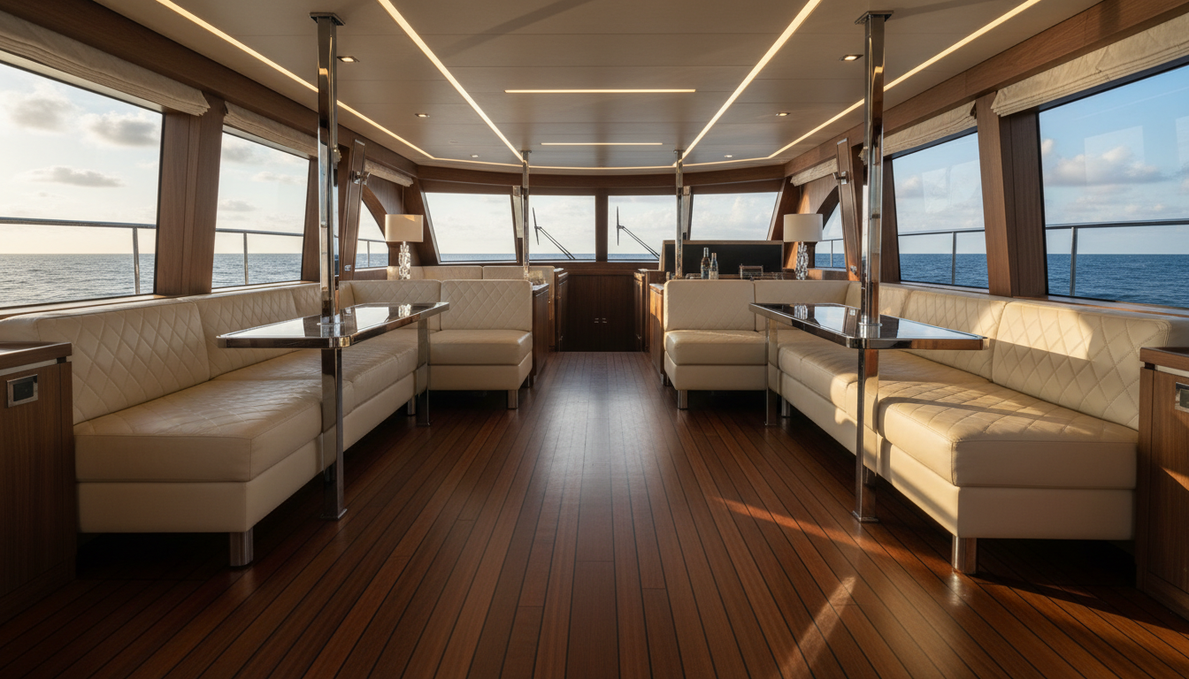 Luxury yacht interior salon