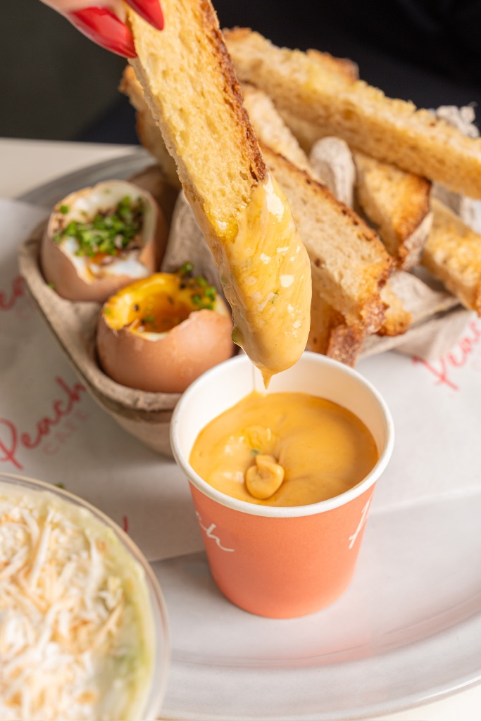 Artisanal brunch dish at Peach Cafe