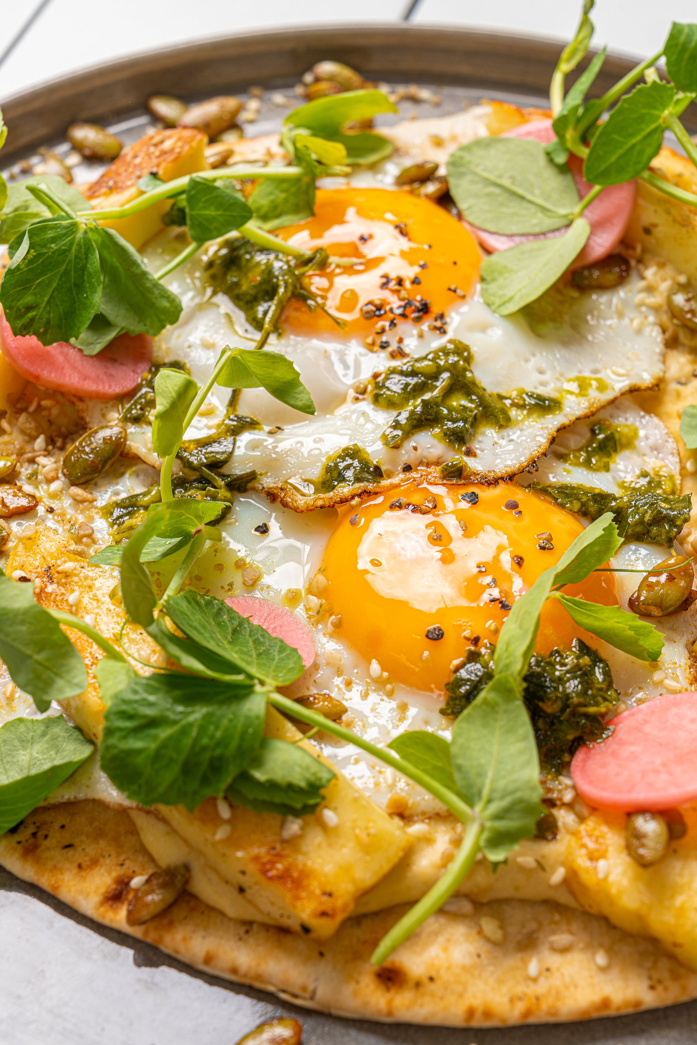 Sunny Side Halloumi Flatbread