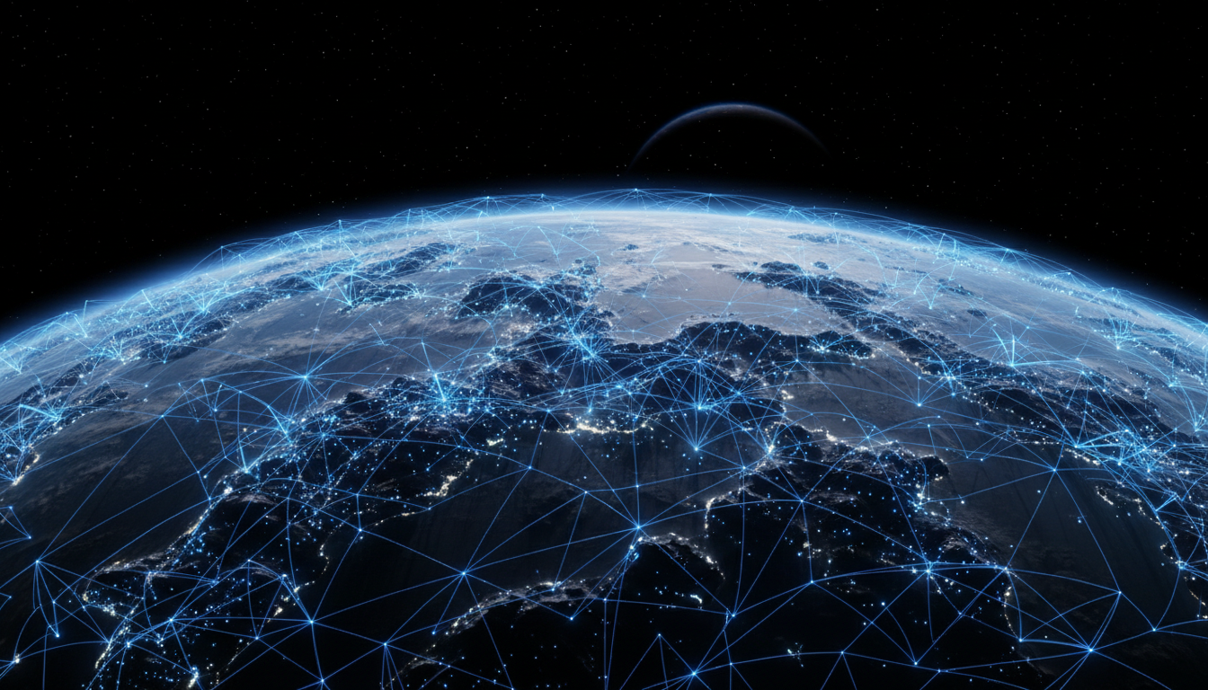 Global device mesh visualization from low orbit