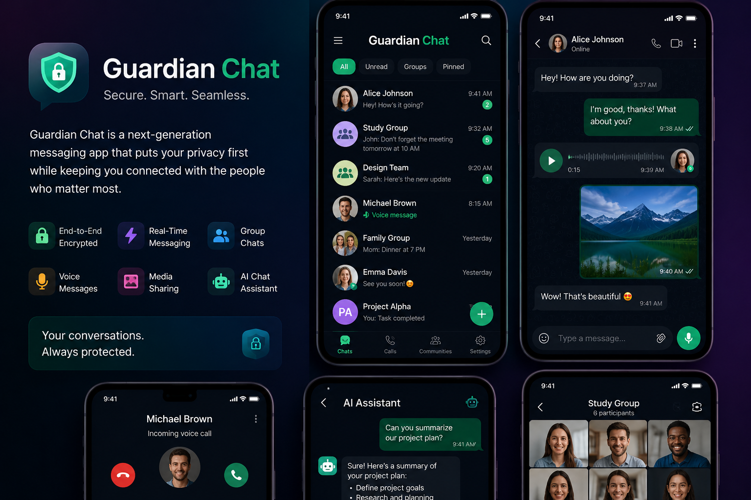 GUARDIAN CHAT template preview