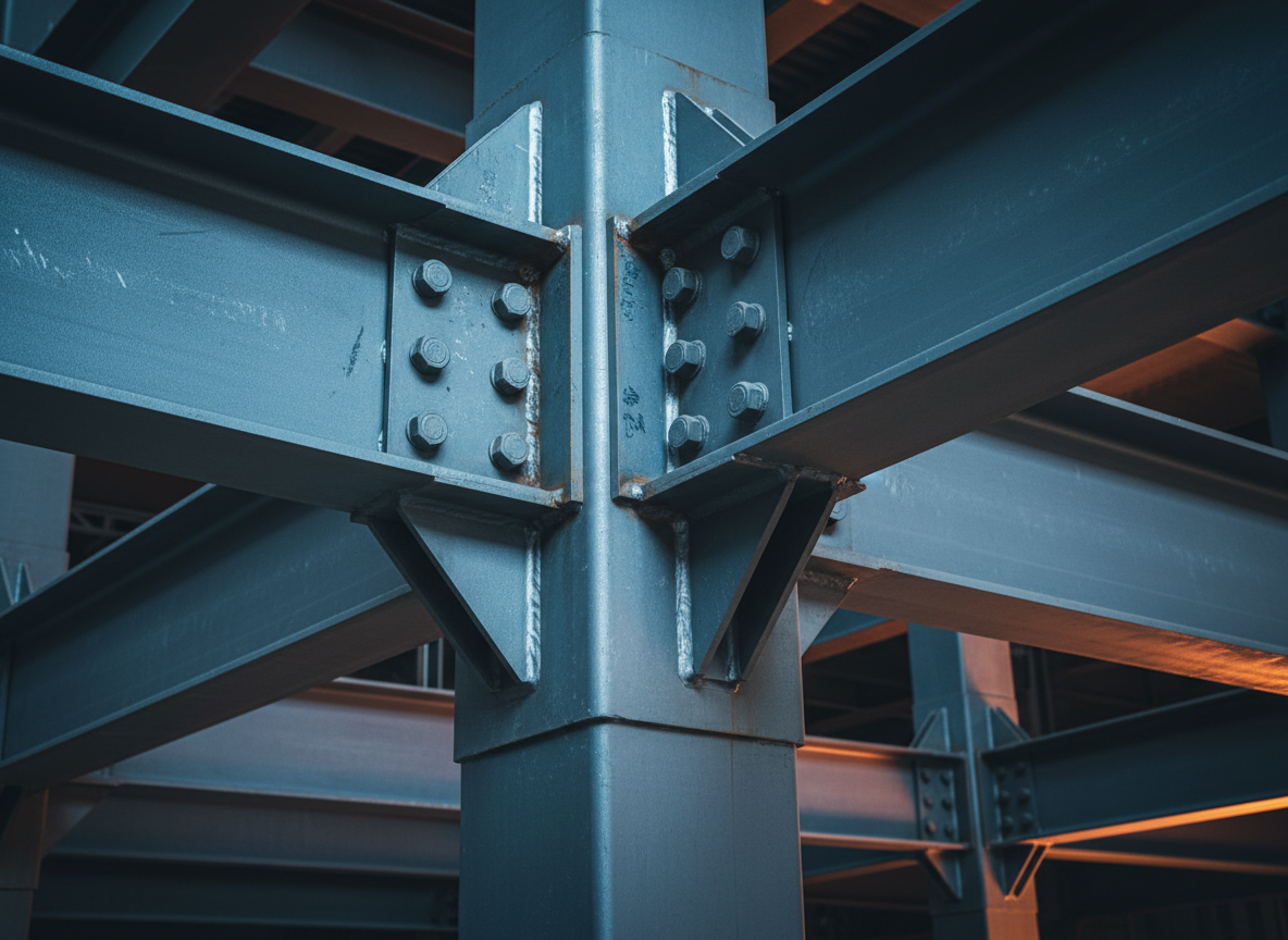 Structural steel joints detail