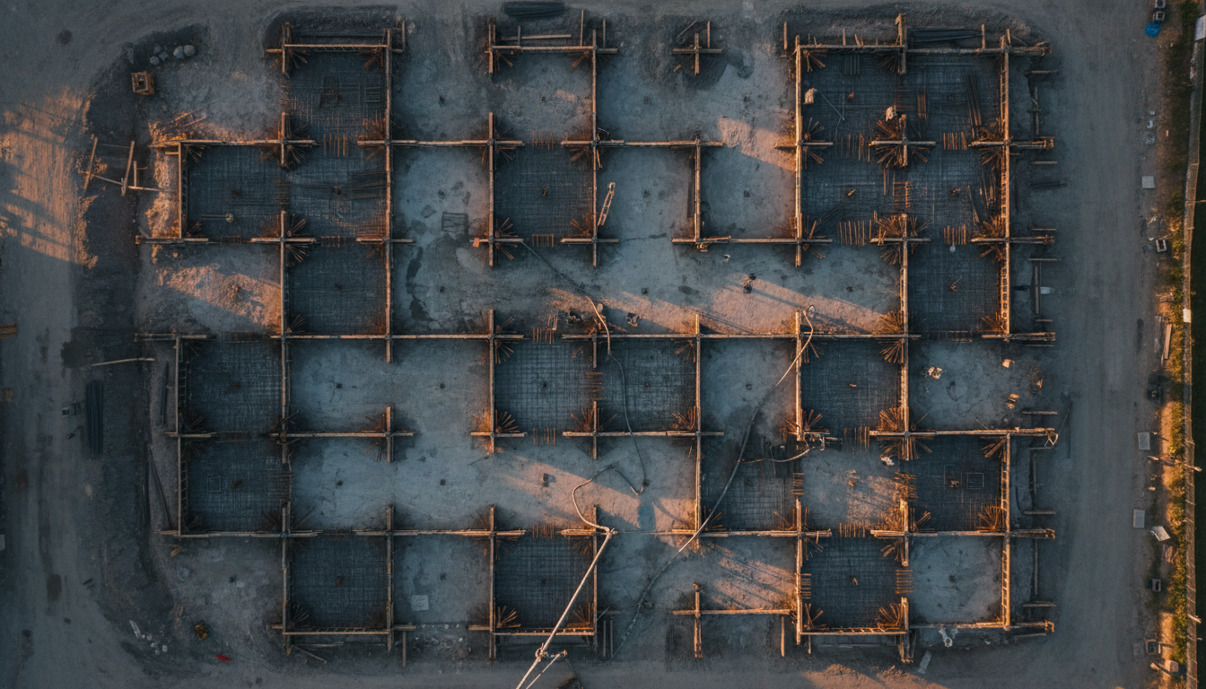 Aerial view of construction site
