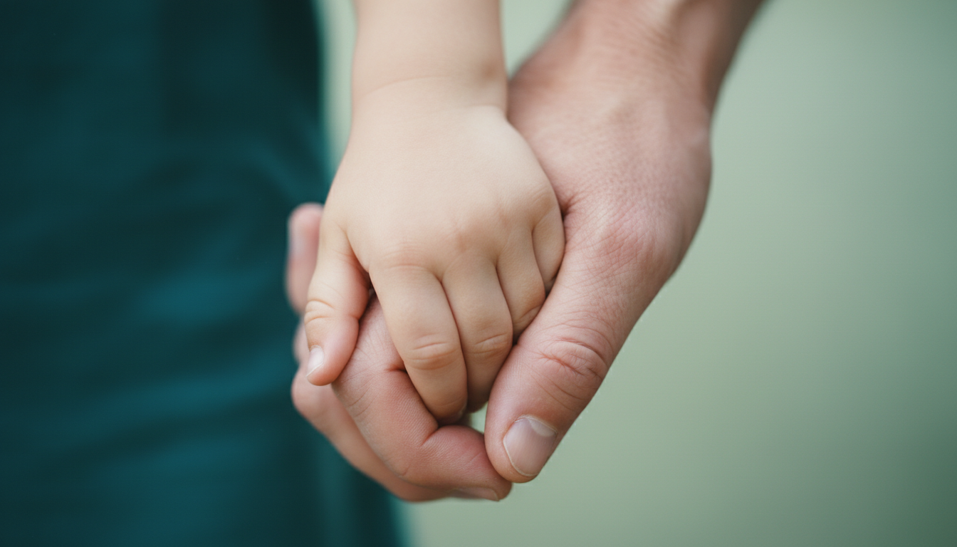 Two generations of hands intertwined — representing Unity Nutrients' family care mission