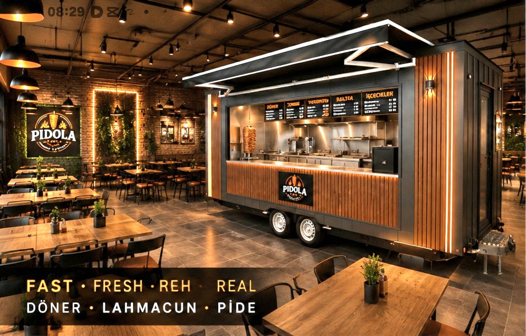 PIDOLA interior store concept with menu boards