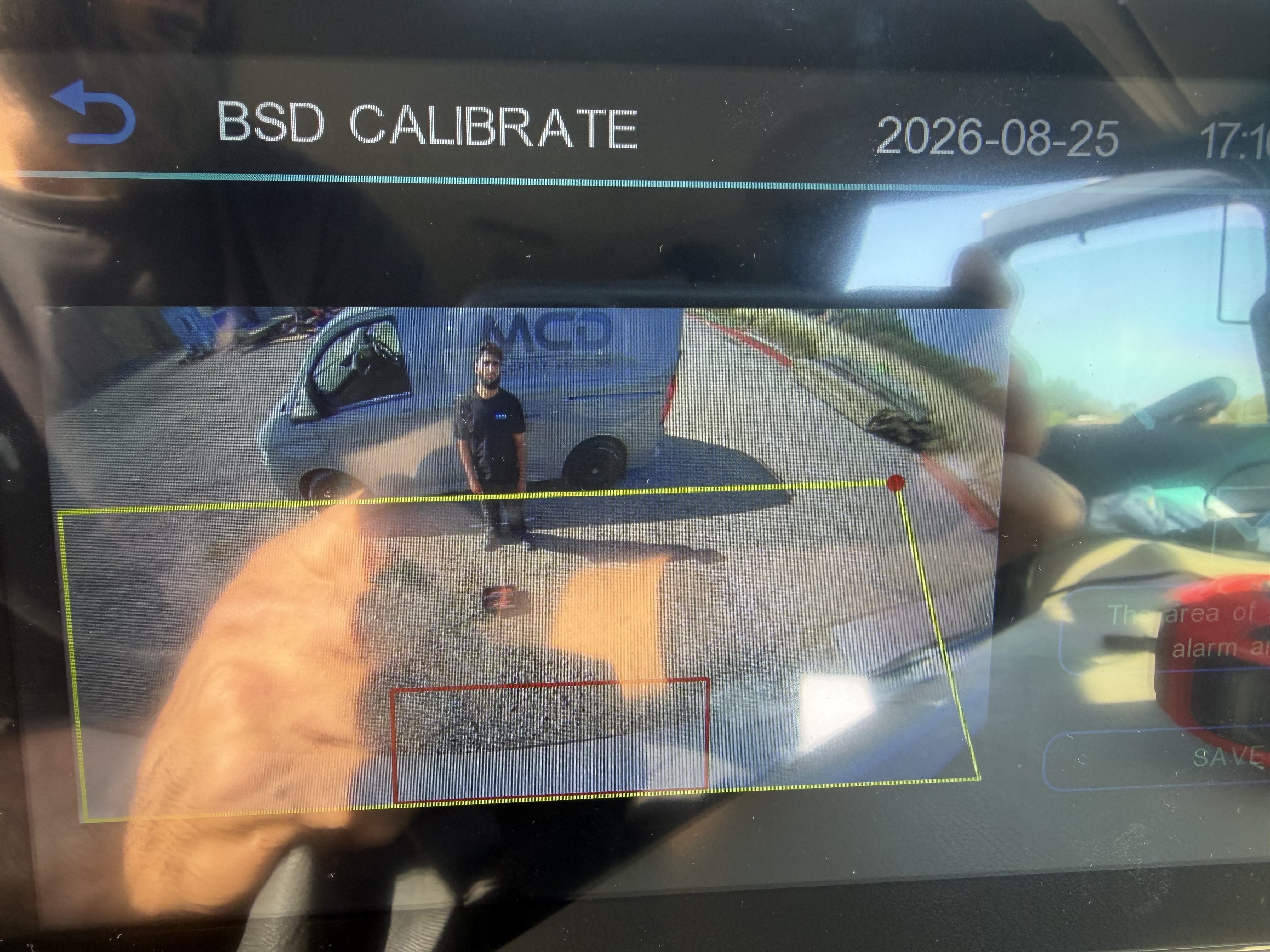 DVS PSS blind spot detection system calibration on Mercedes Actros