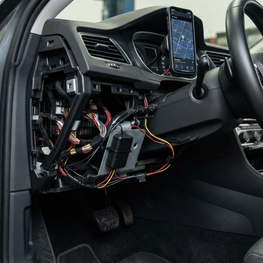 Professional vehicle tracker installation