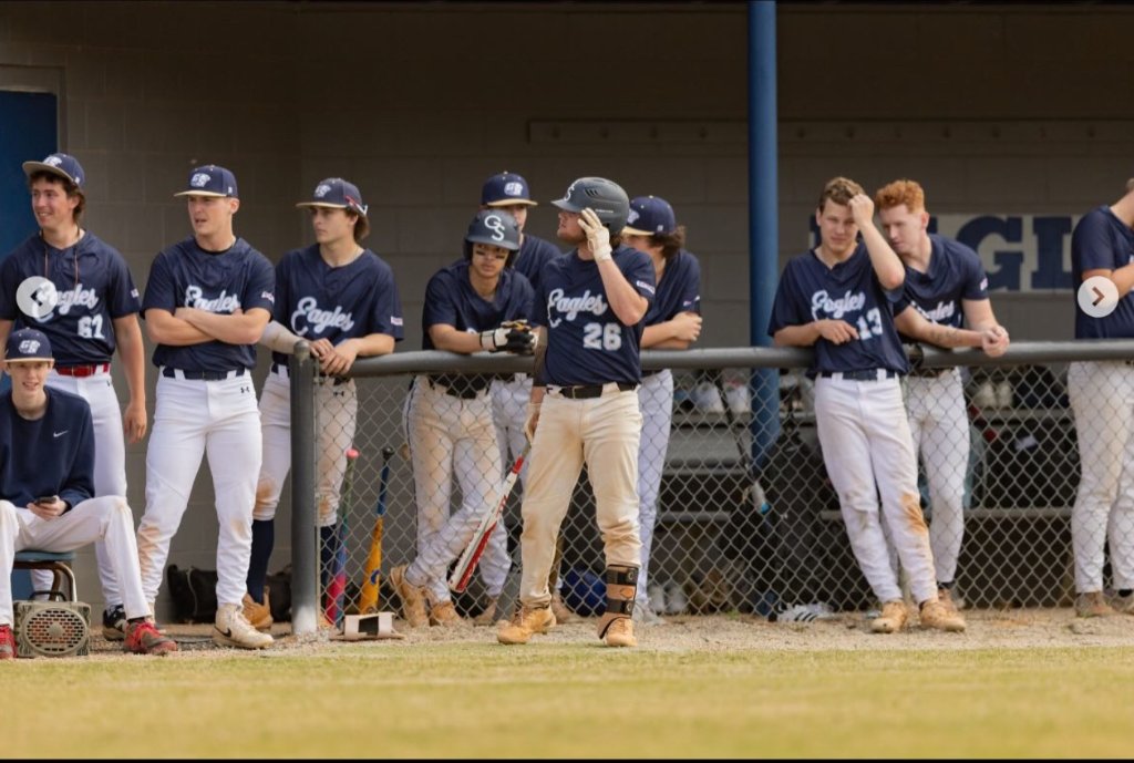 Georgia Southern Club Baseball team in the dugout
