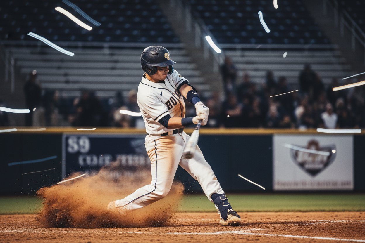 Baseball player in action