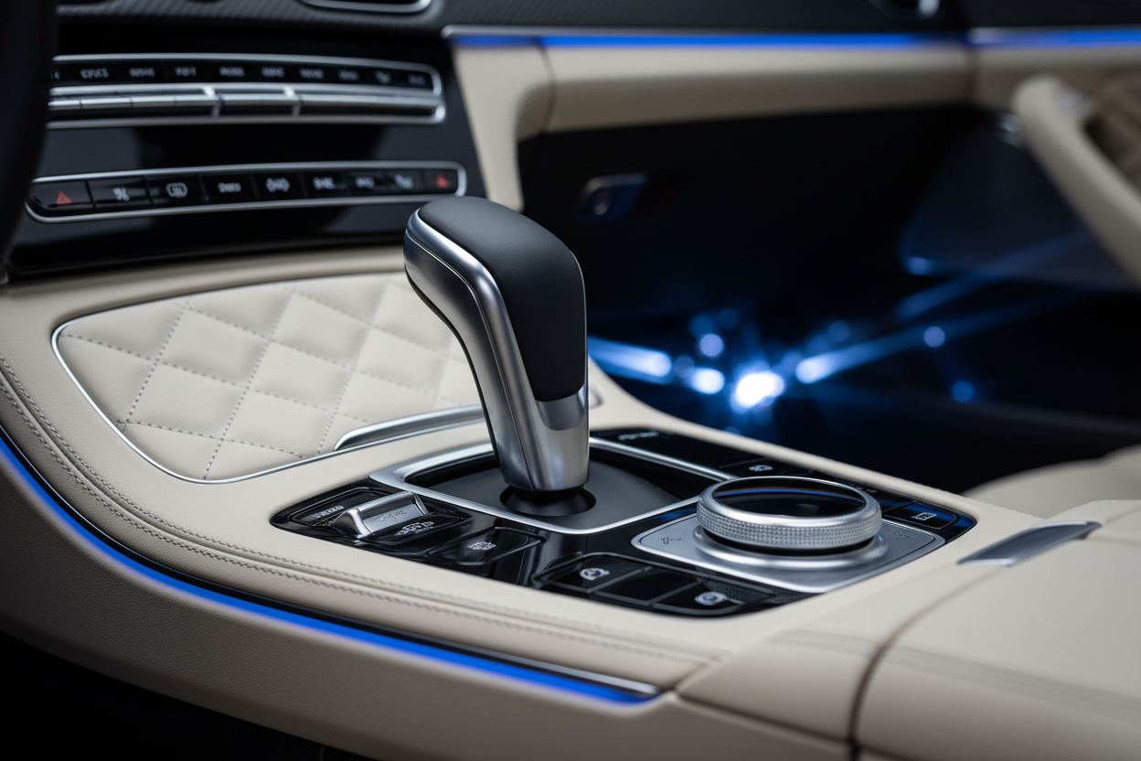 Premium vehicle interior detail showing luxury craftsmanship