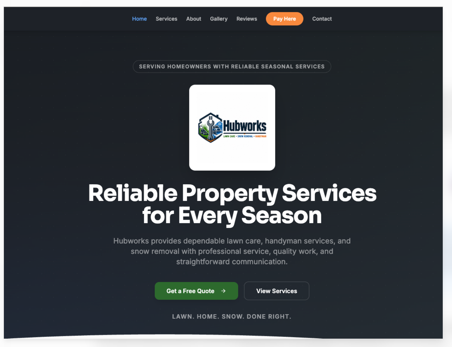 Hubworks website preview