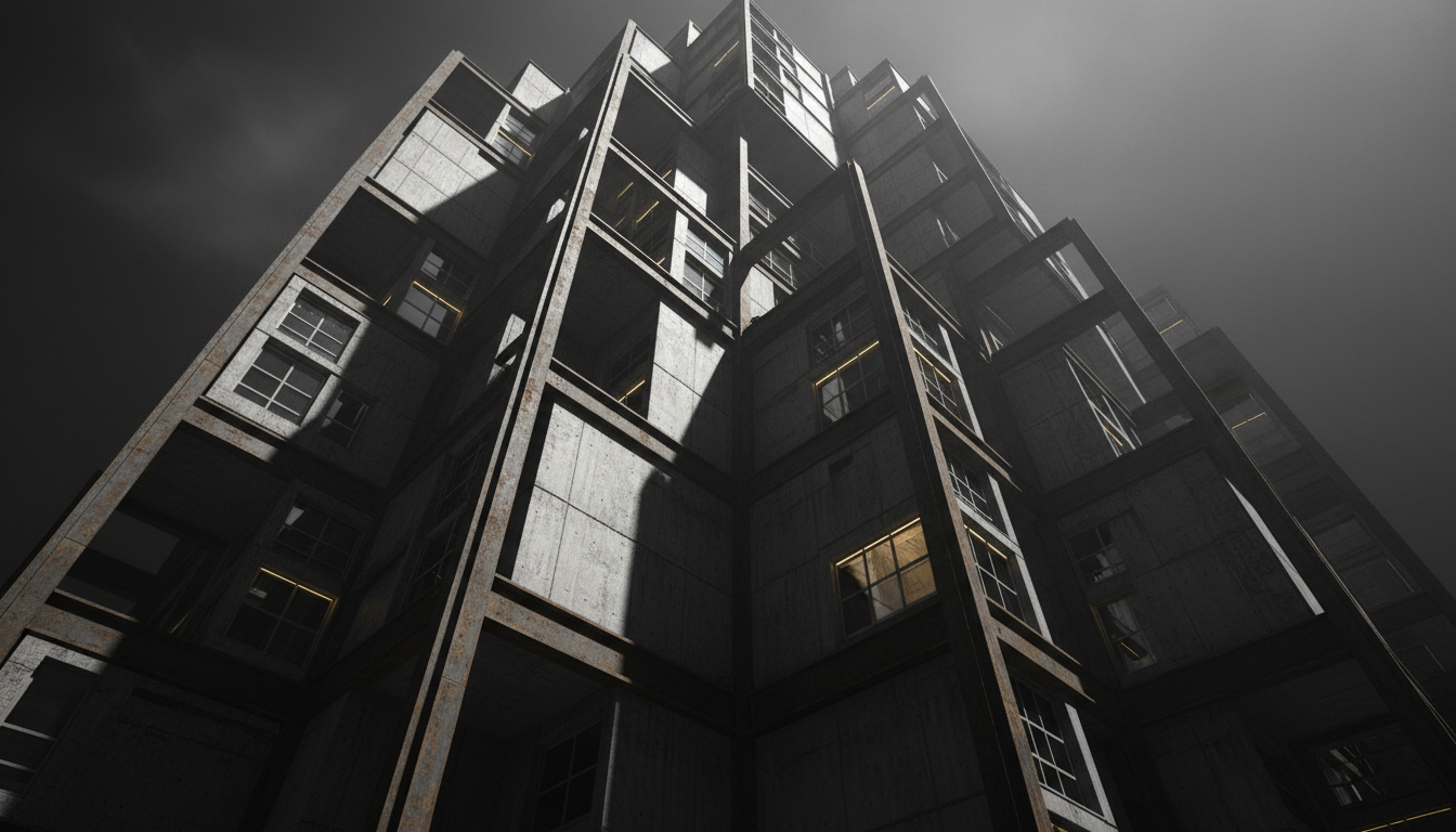Brutalist architecture representing the structural foundation of a US practice