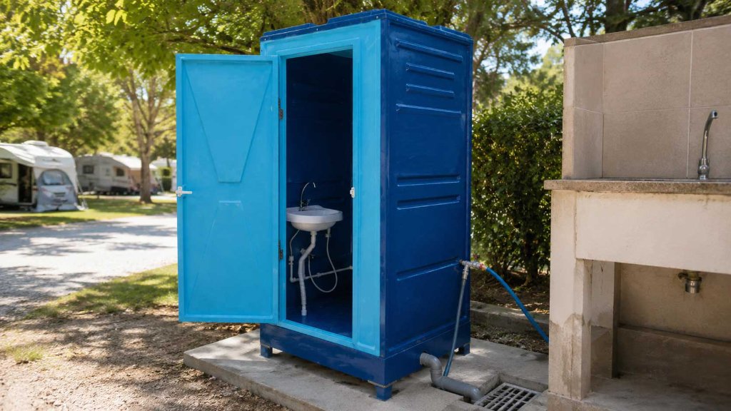 Cabine sanitaire mobile pour camping