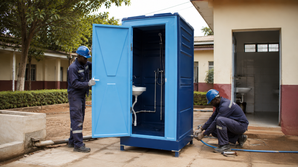 Cabine sanitaire mobile pour collectivité