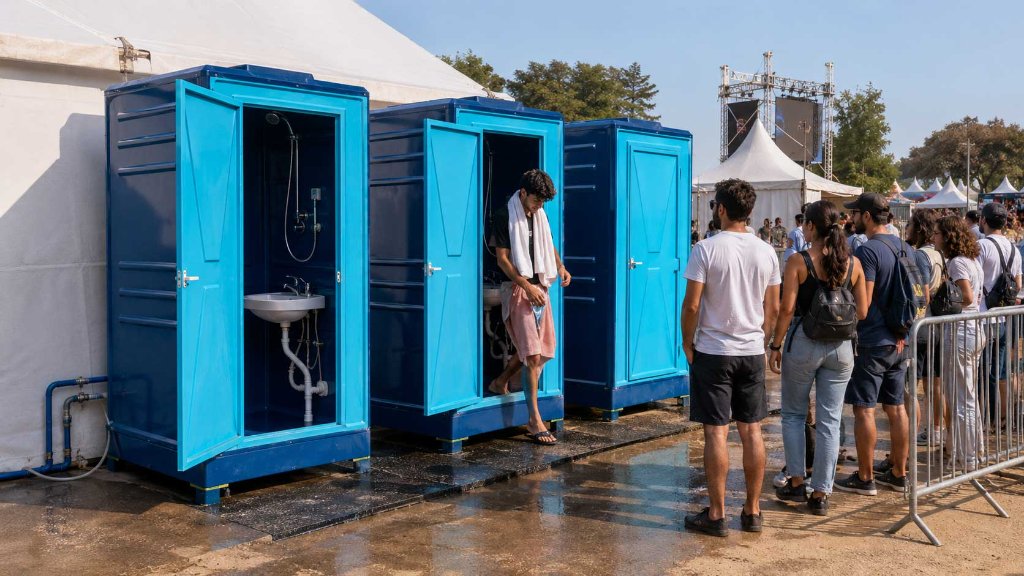 Cabine sanitaire mobile pour événement