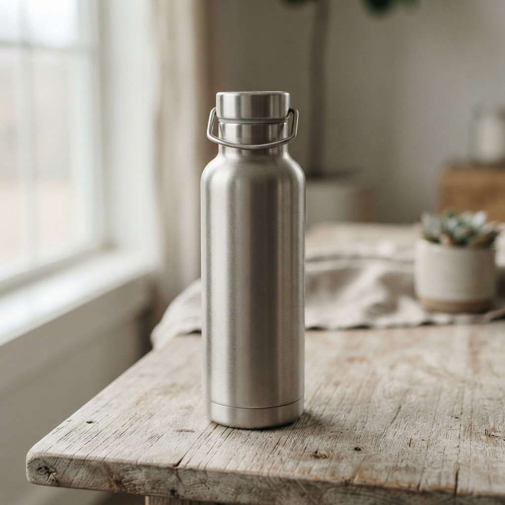 A reusable container used for daily tasks, reflecting the shift toward more sustainable consumption habits.
