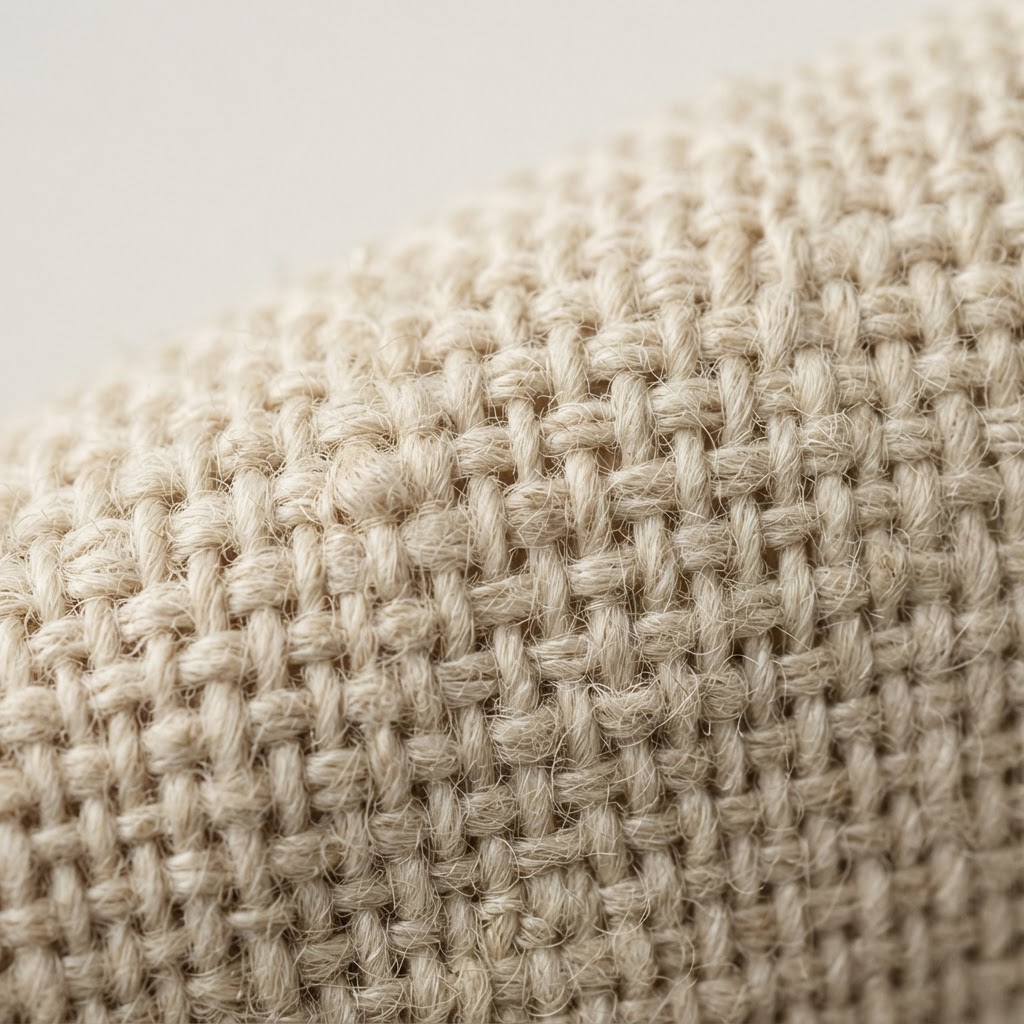 The weave of natural cotton reveals the intensity of its production process.