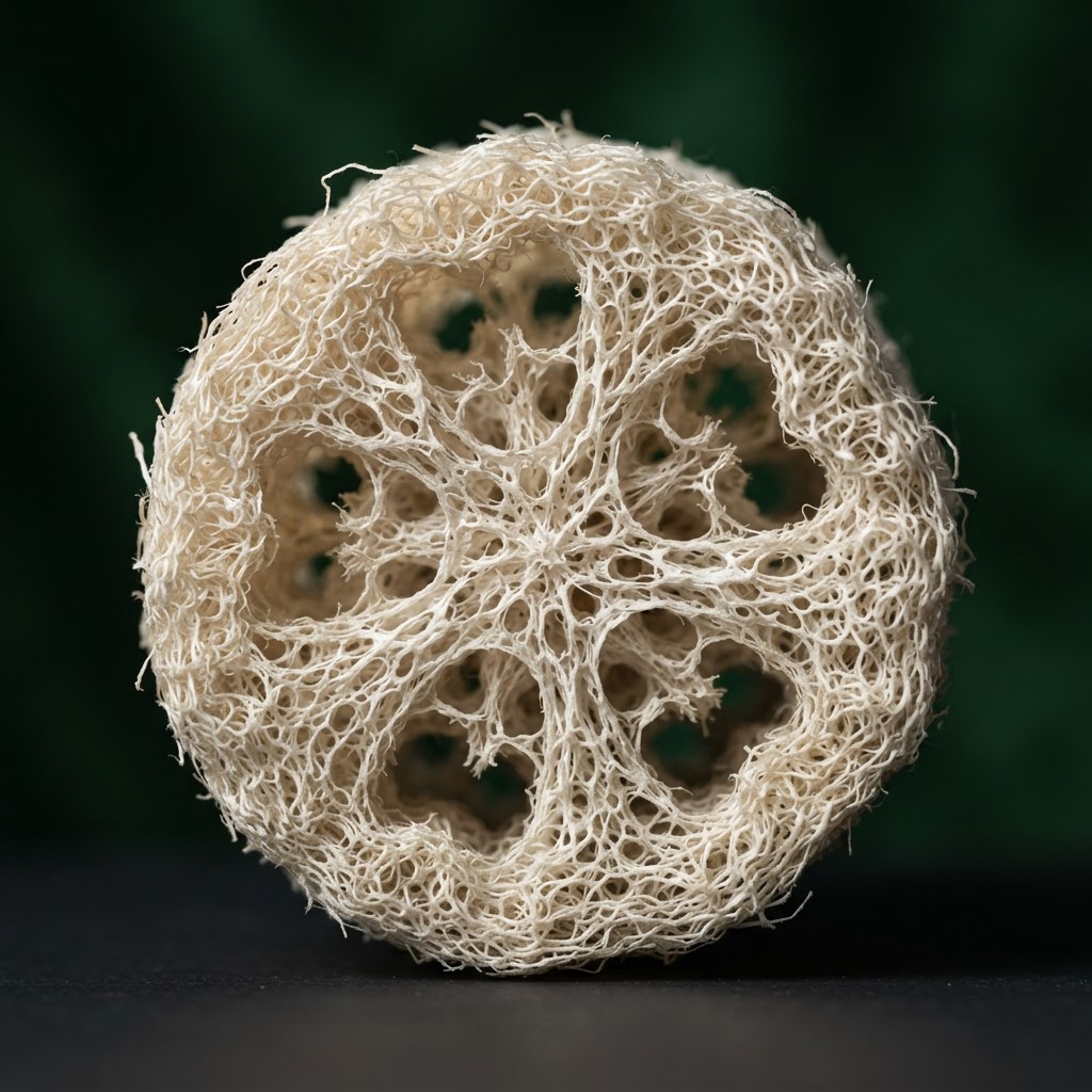 Dried luffa sponge cross-section