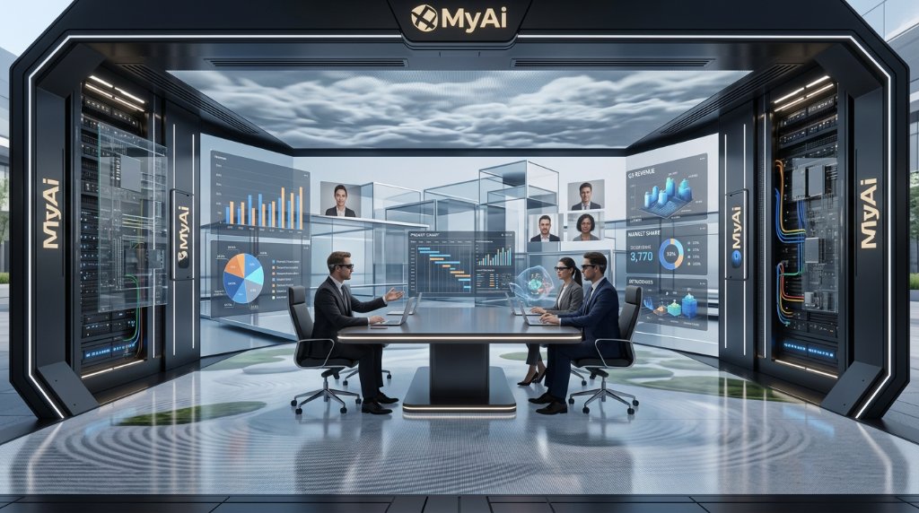 HoloPanel immersive business room with layered planes