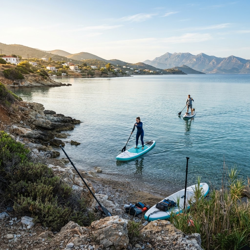 SUP στην Αρτέμιδα: βόλτες και προπόνηση στον Νότιο Ευβοϊκό