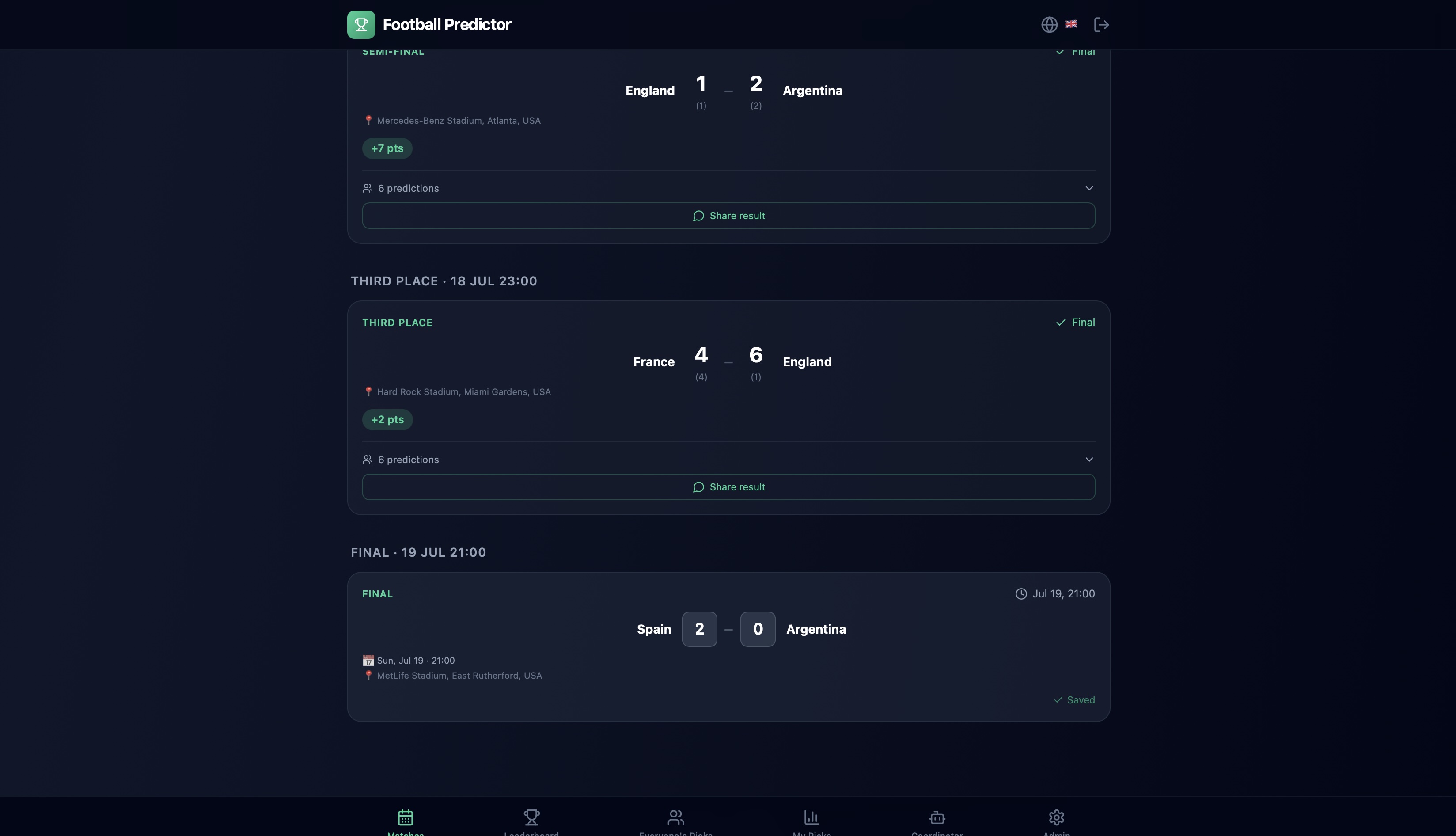 World Cup Predictor  template preview