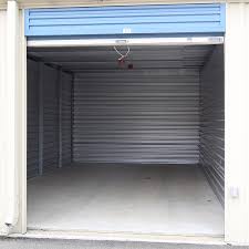 Open storage unit with roll-up door and empty interior
