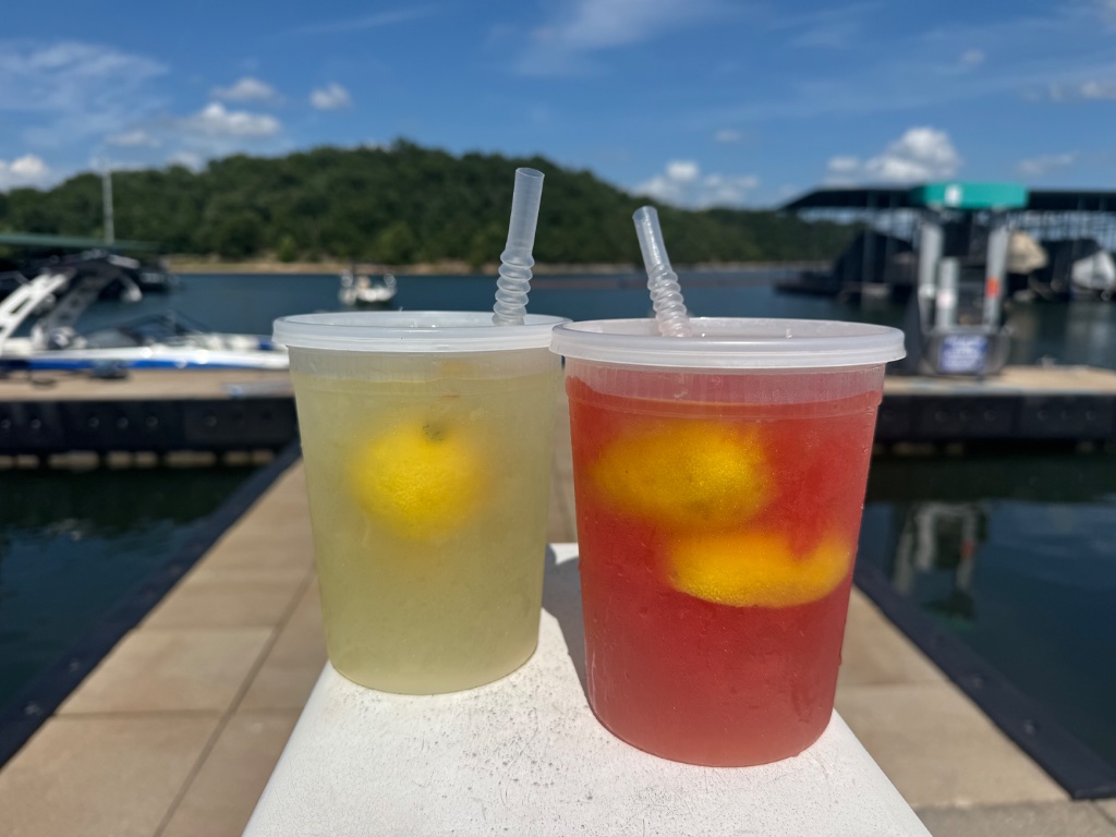 Lakeside drinks at Prairie Creek Marina