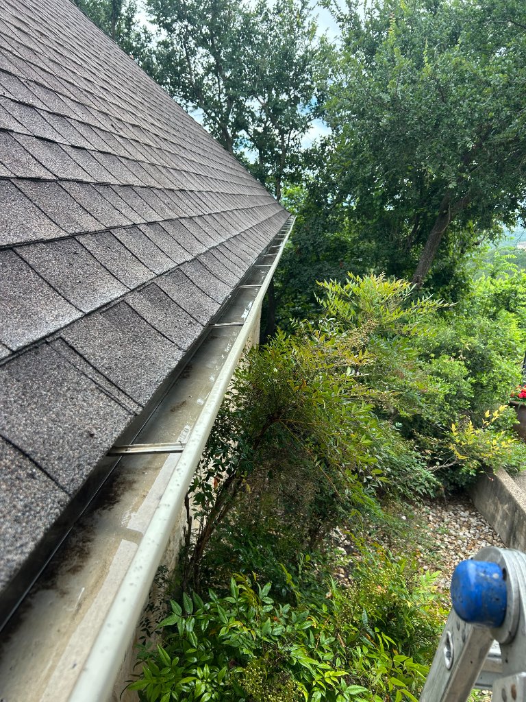 roof gutter cleaning pressure washing Austin TX — Pressure's On Powerwashing — after