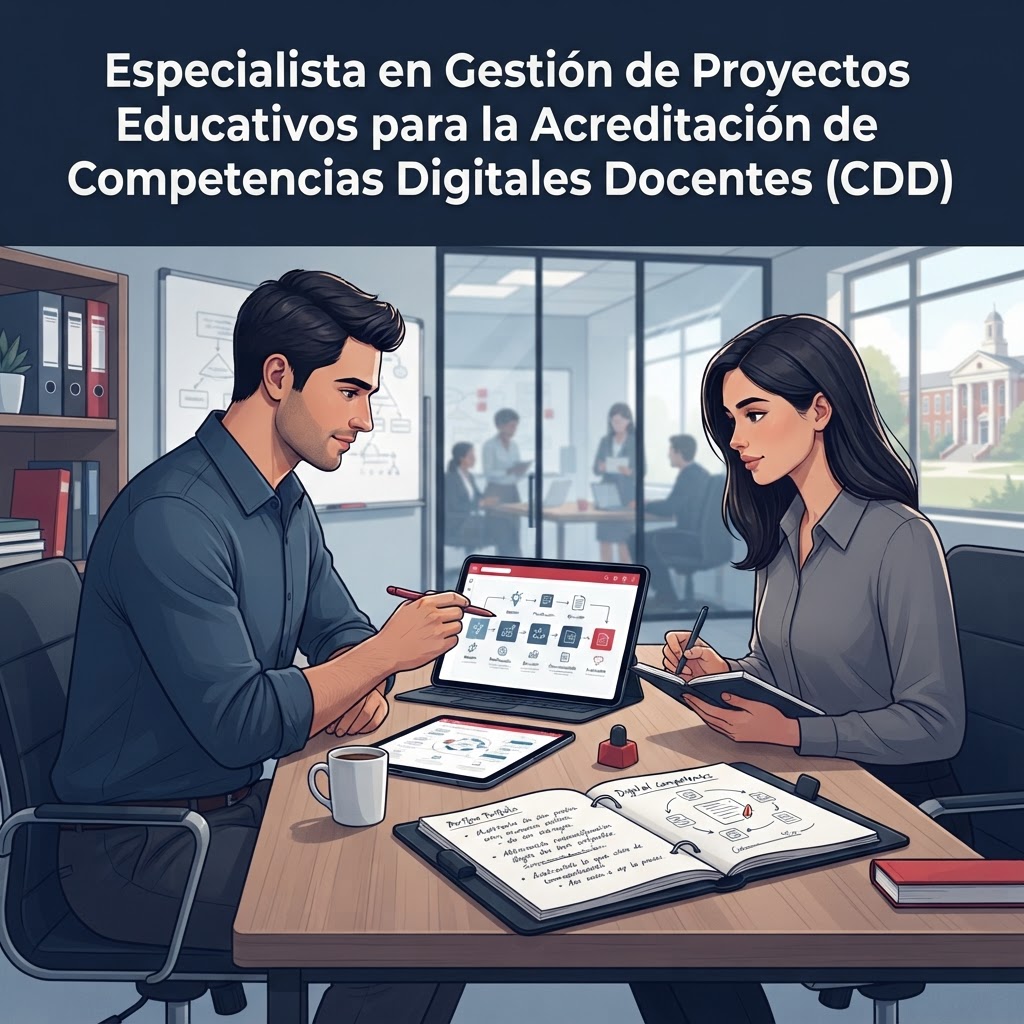 Especialista en Gestión de Proyectos Educativos para la Acreditación de Competencias Digitales Docentes (CDD)