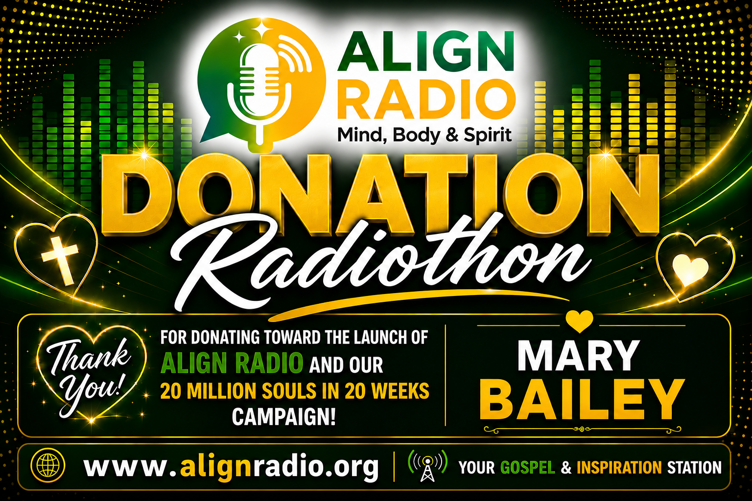 Mary Bailey — Align Radio Donation Radiothon Donor Badge