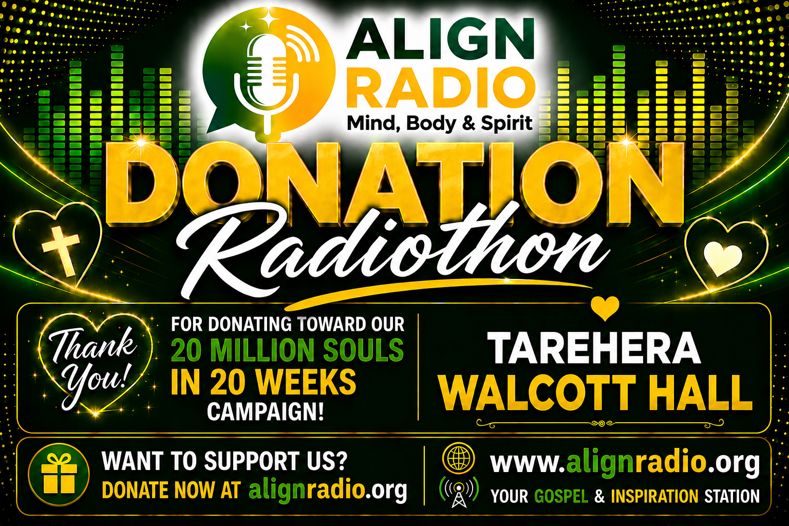 Tarehera Walcott Hall — Align Radio Donation Radiothon Donor Badge