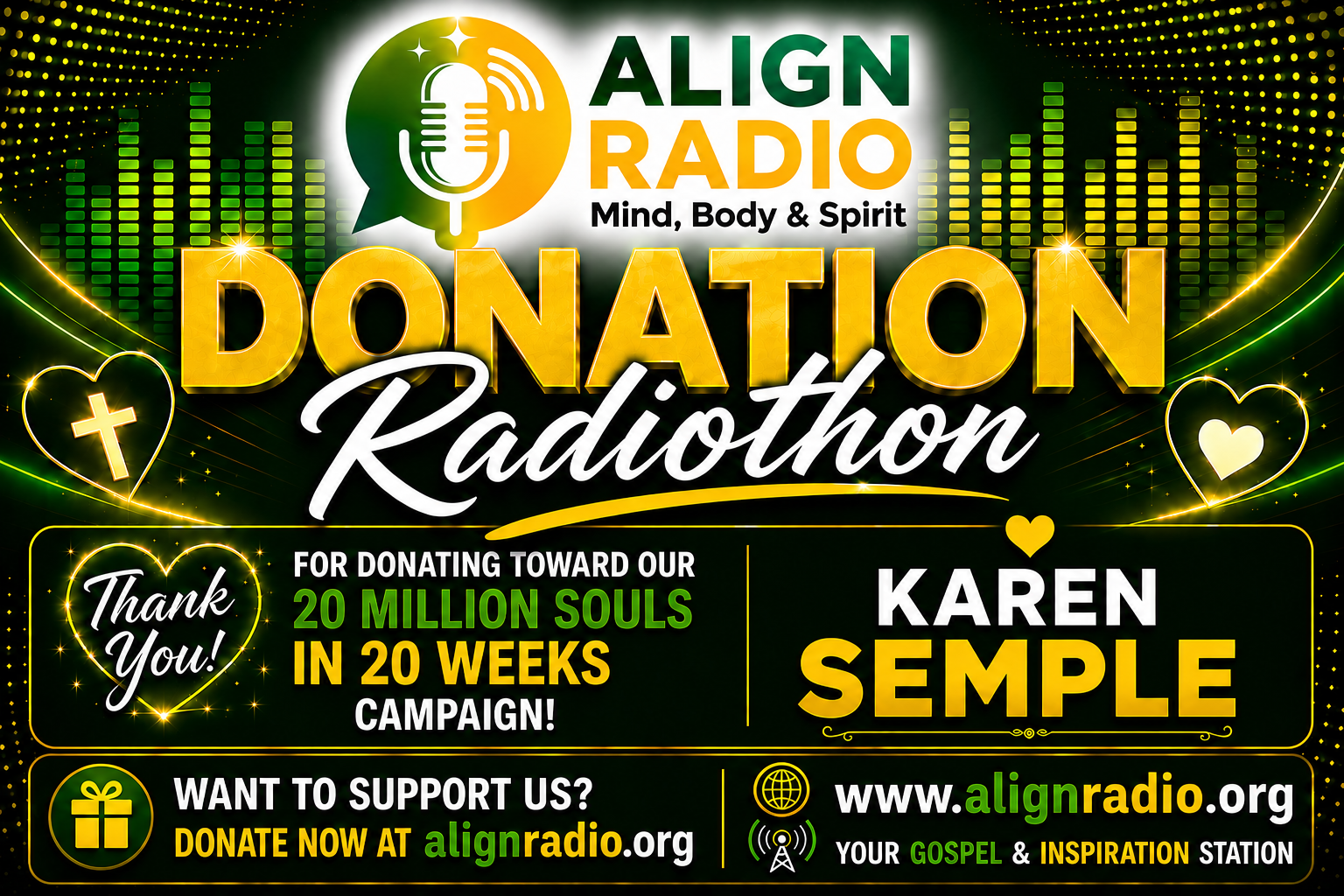Karen Semple — Align Radio Donation Radiothon Donor Badge