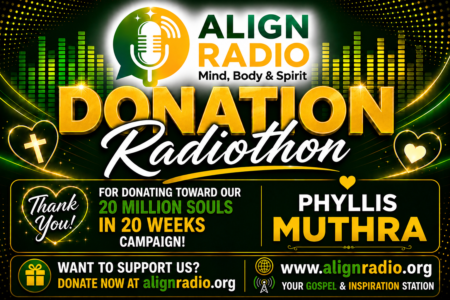 Phyllis Muthra — Align Radio Donation Radiothon Donor Badge